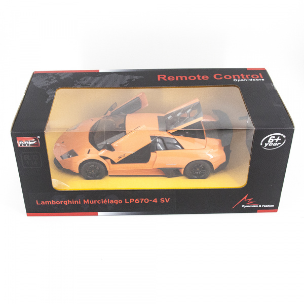 Радиоуправляемая машина MZ Lamborghini Murcielago LP670-4 SV Orange 1:14, открываются двери и капот - MZ-2215J