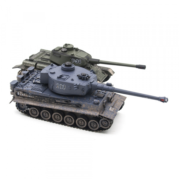 Радиоуправляемый танковый бой Русский Т34 и Немецкий Tiger 2.4G - ZEG-99824-RU