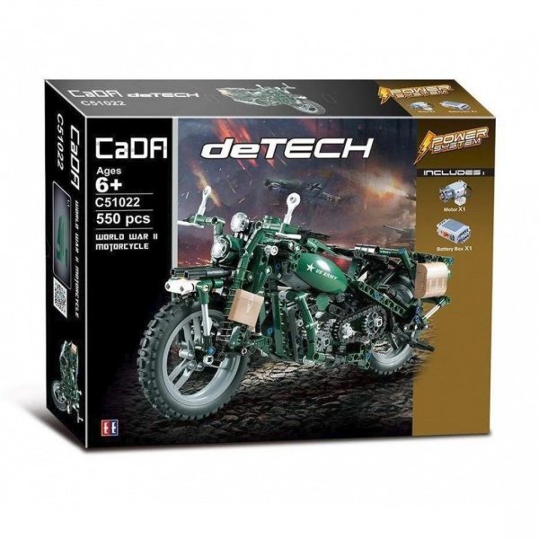 Конструктор Double E Cada Technics мотоцикл (550 деталей, электропривод) - C51022W