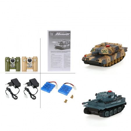 Радиоуправляемый танковый бой Huan QI Tiger vs Leopard 1:28 2.4G - 508C