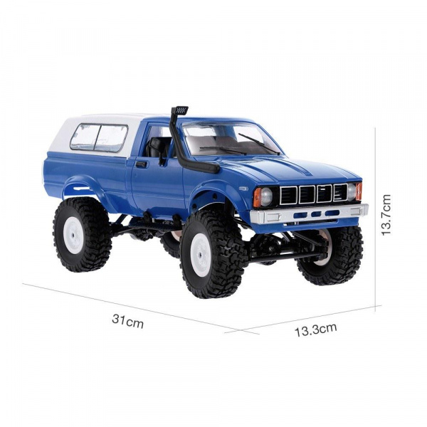 Радиоуправляемая машина WPL пикап Hilux (синий) 4WD 2.4G 1:16 RTR - WPLC-24R-BLUE